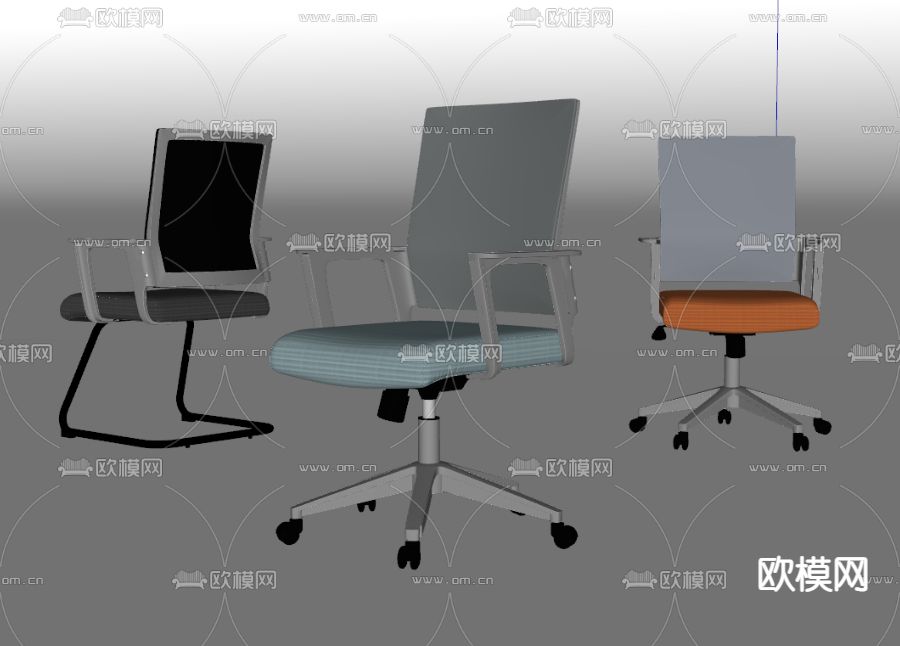 现代旋转办公椅su模型下载（渲染图2）