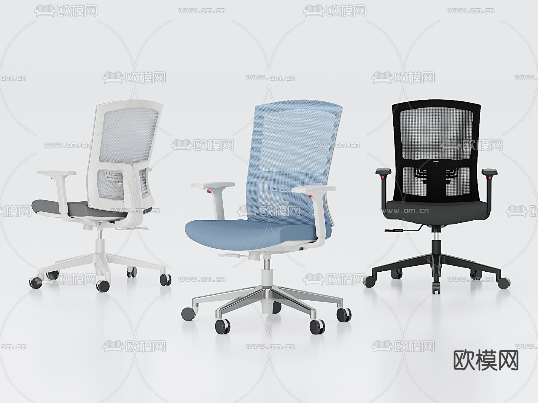现代办公椅 转椅su模型下载（渲染图1）