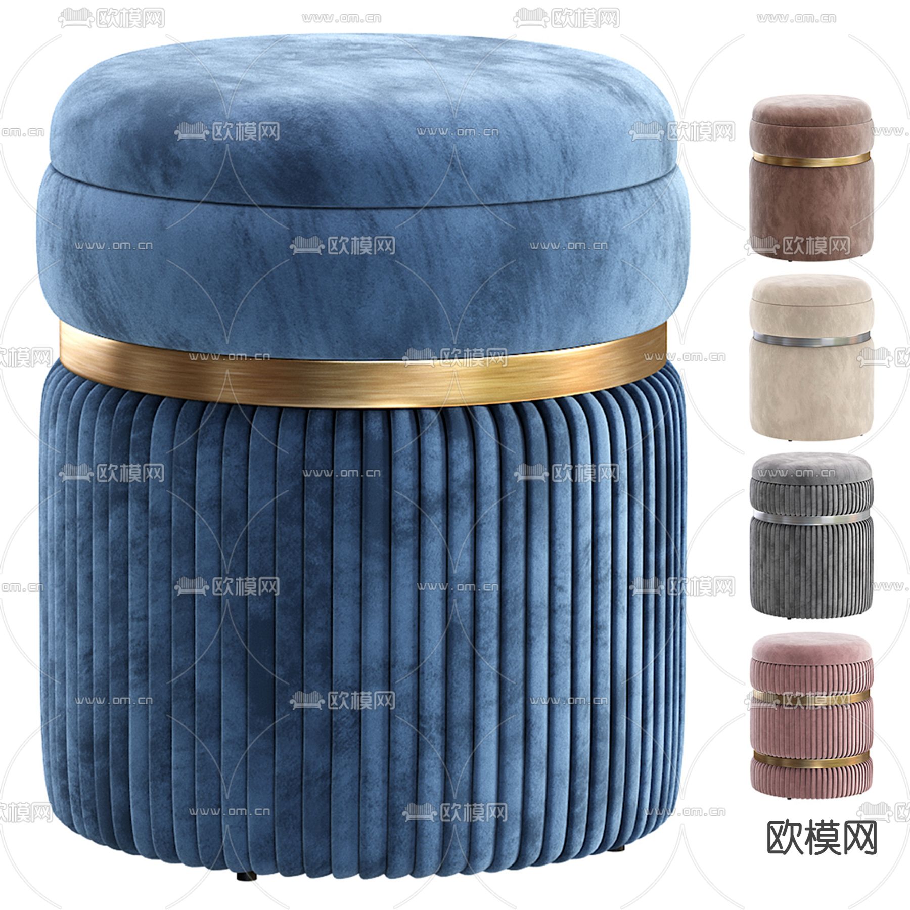 轻奢换鞋凳 沙发凳子 矮凳3d模型下载（渲染图1）
