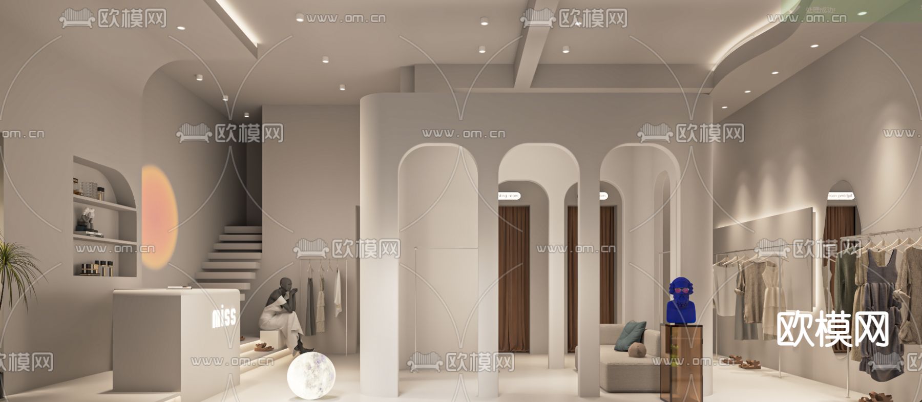 侘寂服装店su模型