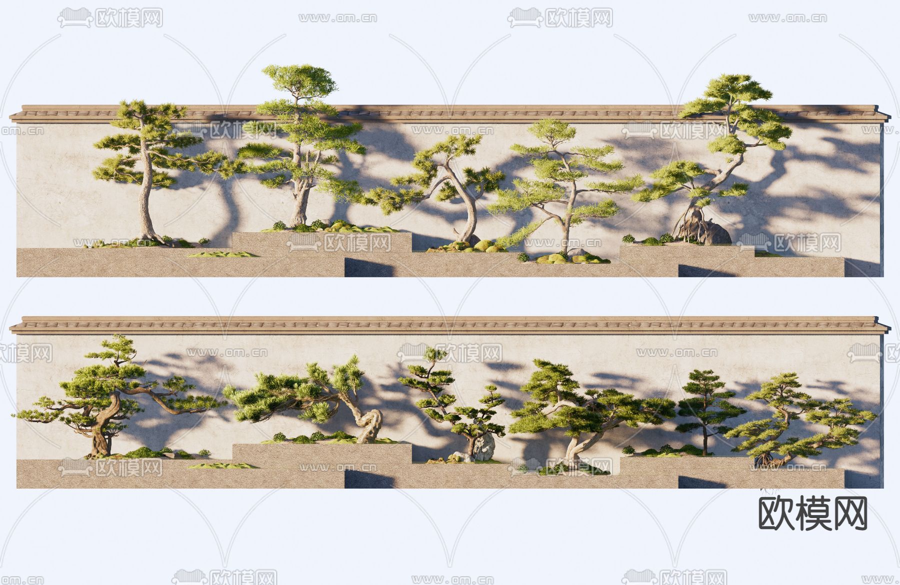 中式景墙 景观小品su模型