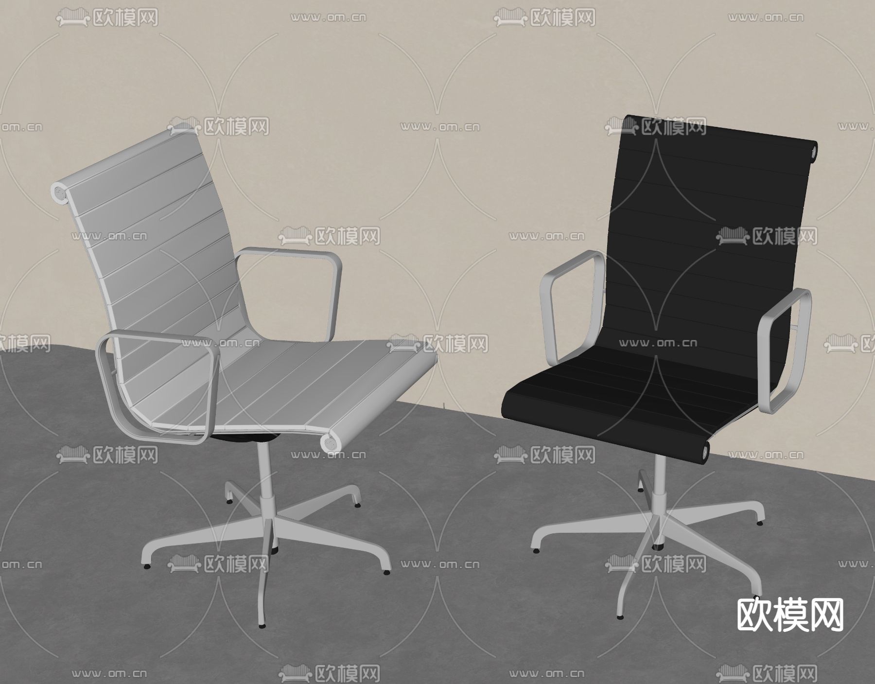现代办公椅su模型下载（渲染图2）
