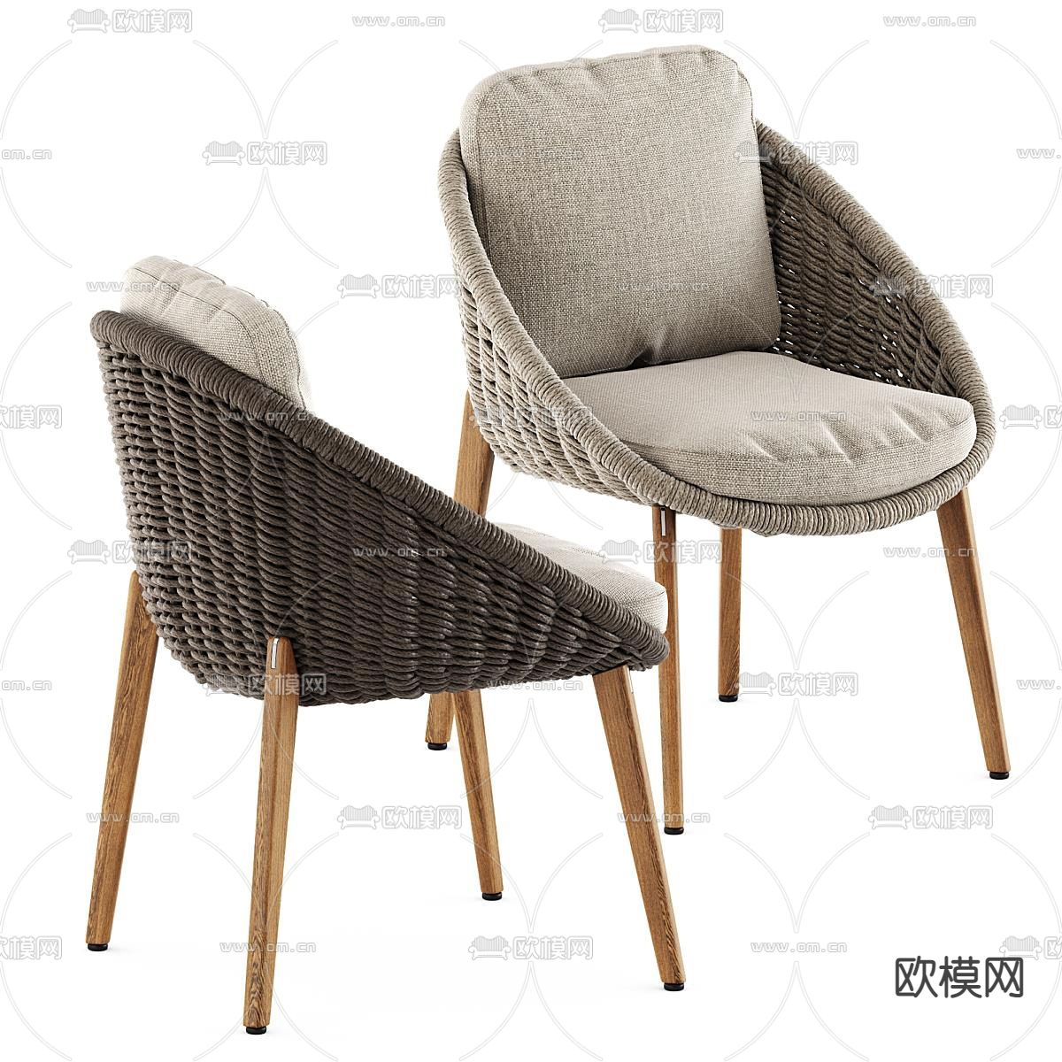 Minotti 休闲桌椅3d模型下载（渲染图2）