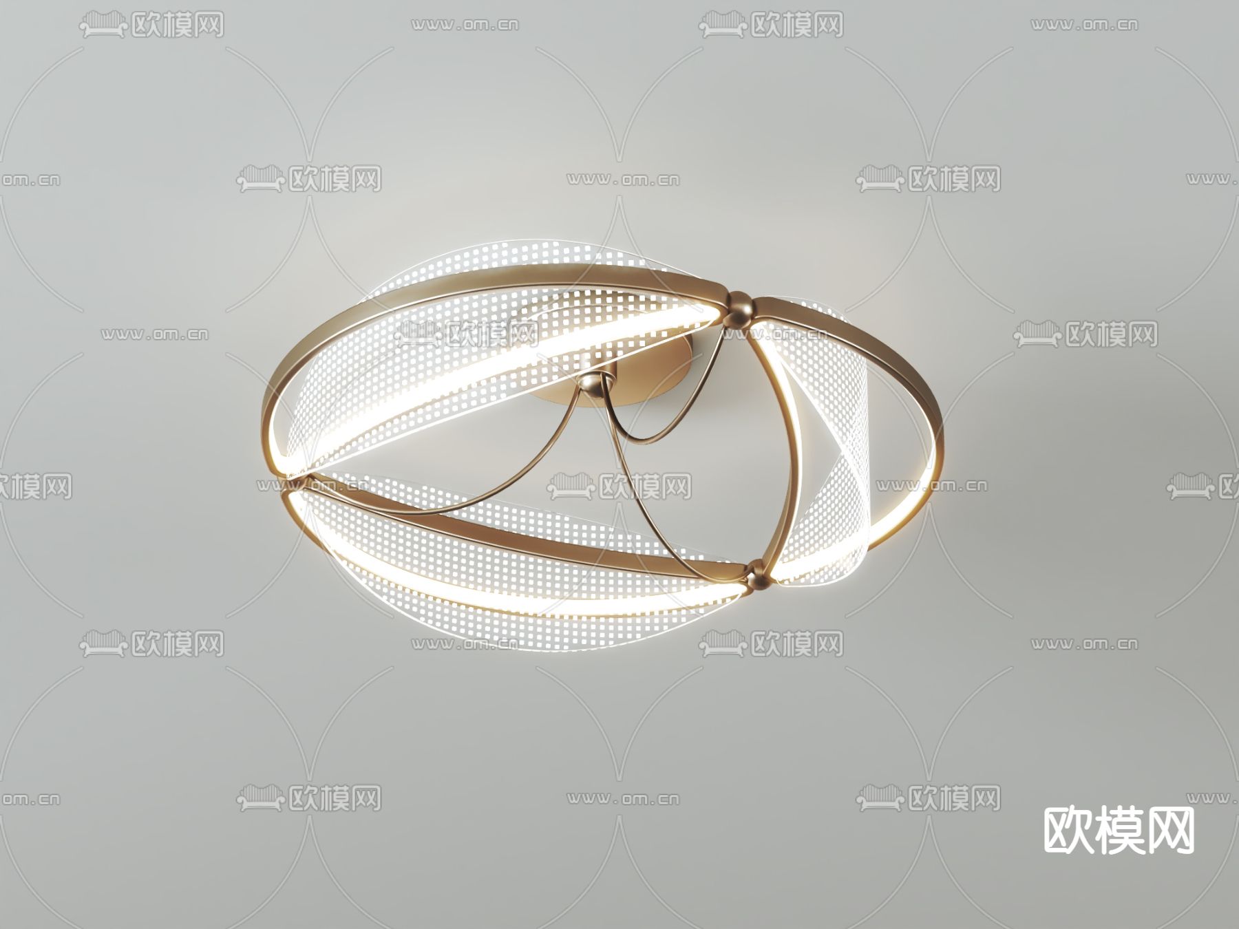 轻奢吸顶灯 大厅灯3d模型下载（渲染图3）