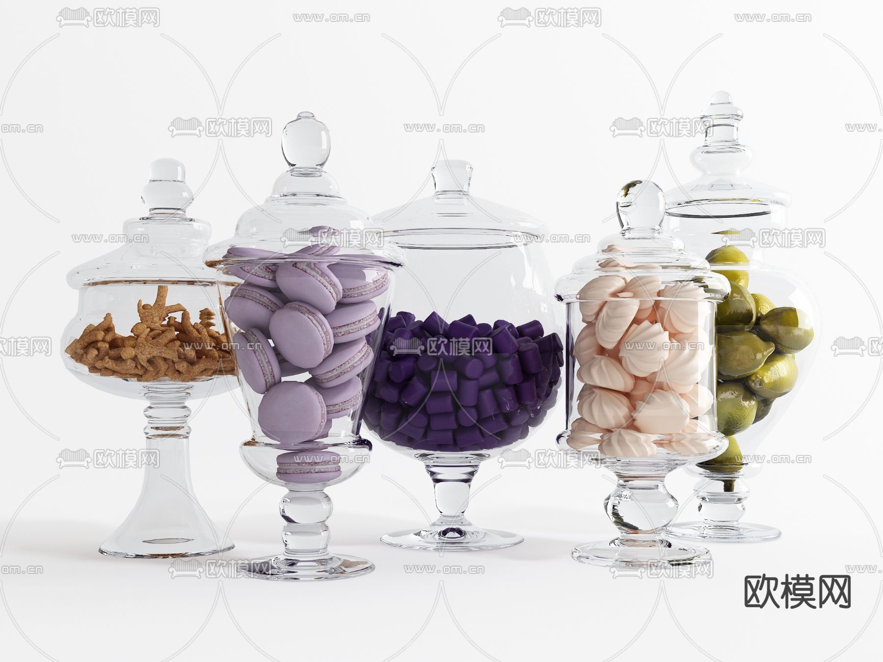 马卡龙 蛋白糖 食物点心3d模型下载