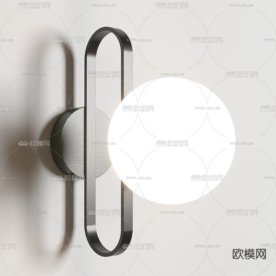 圆球壁灯 金属壁灯3d模型下载