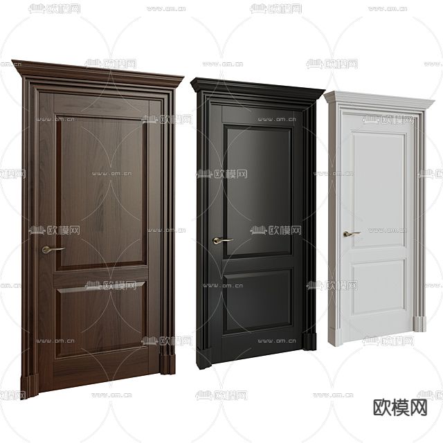 简欧实木单开门免费3d模型下载