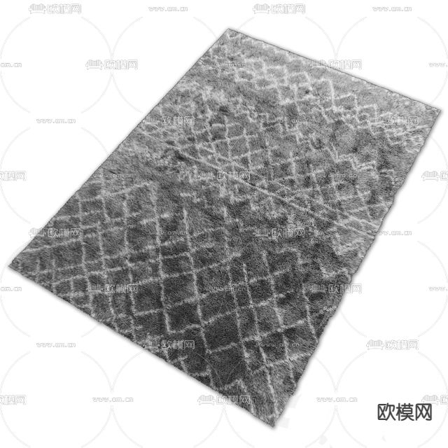 现代轻奢布艺地毯免费3d模型下载