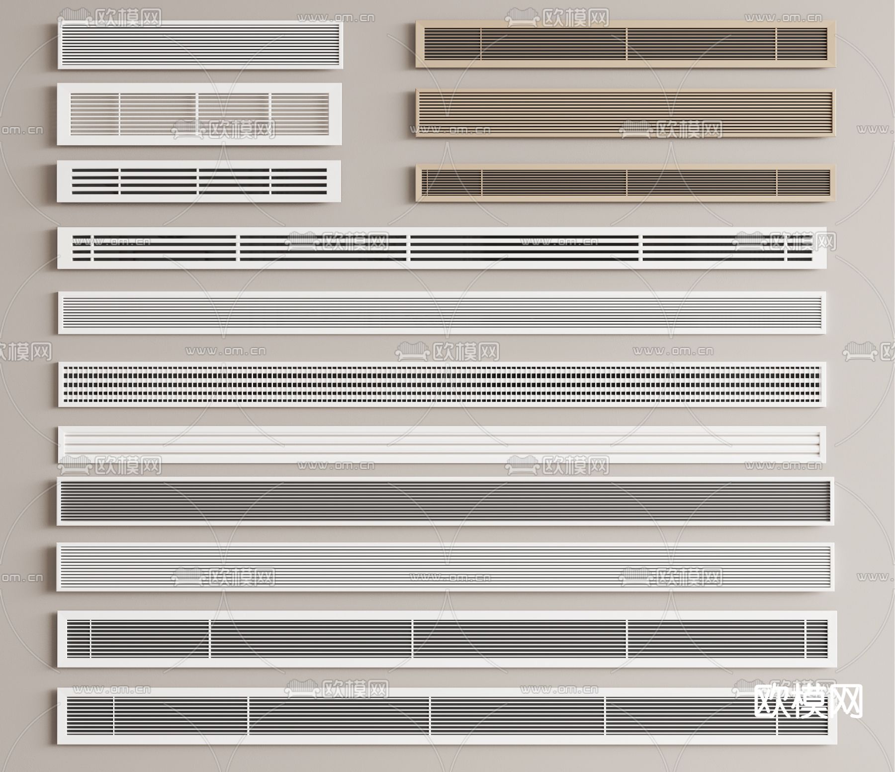 空调出风口 百叶风口3d模型下载