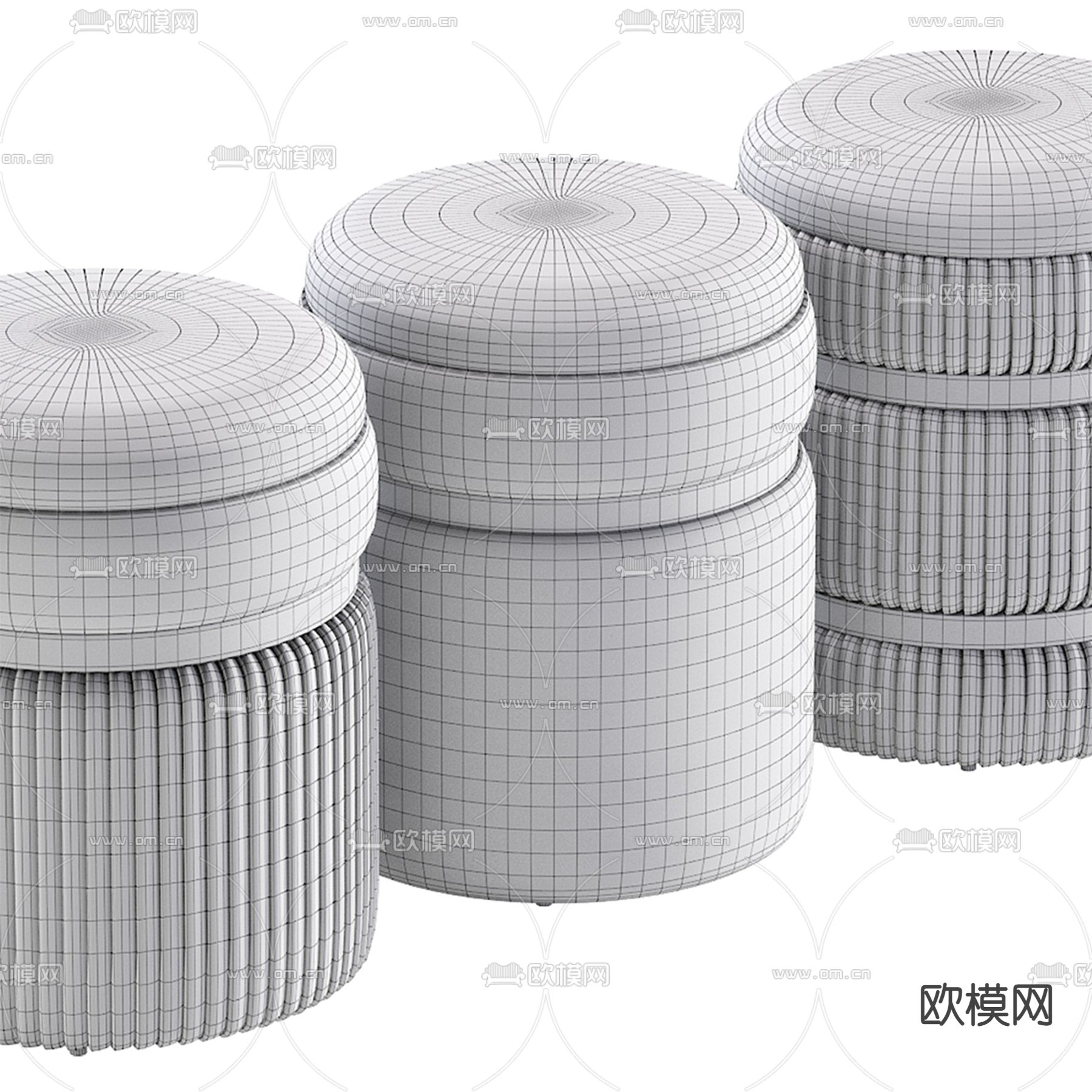 轻奢换鞋凳 沙发凳子 矮凳3d模型下载（渲染图2）