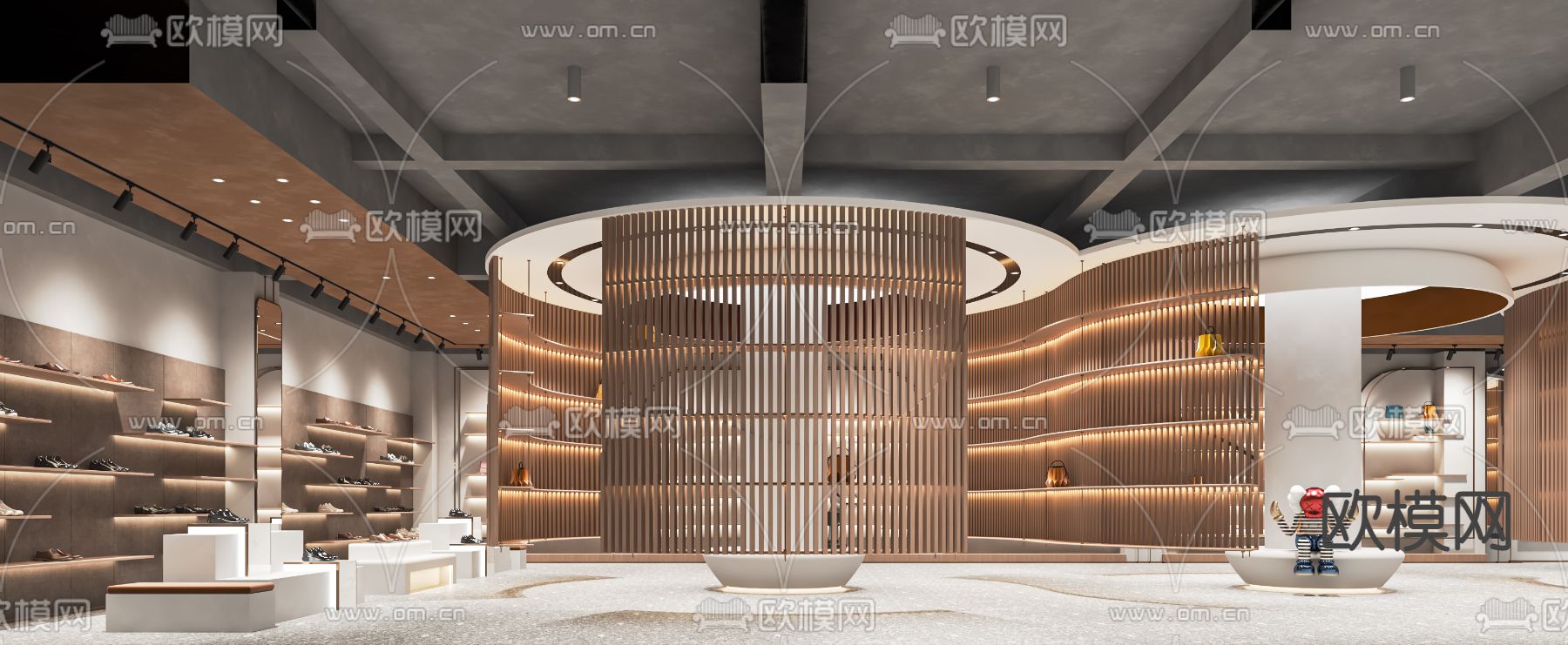 现代鞋店 鞋子箱包店su模型下载（渲染图1）