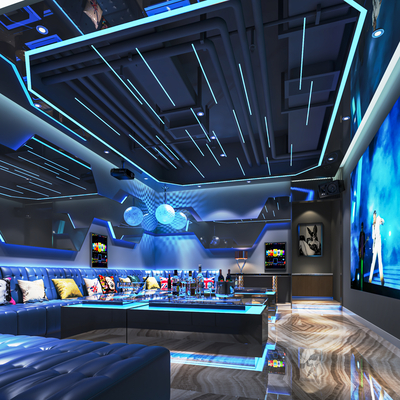  现代KTV包房su模型 