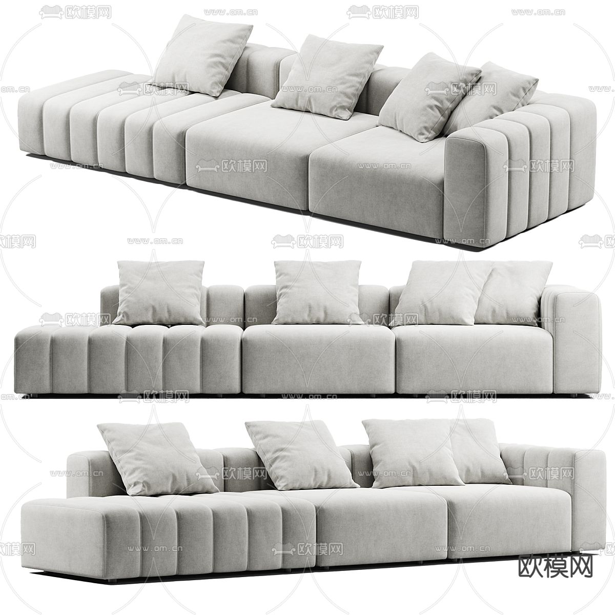 多人沙发 软体沙发3d模型下载