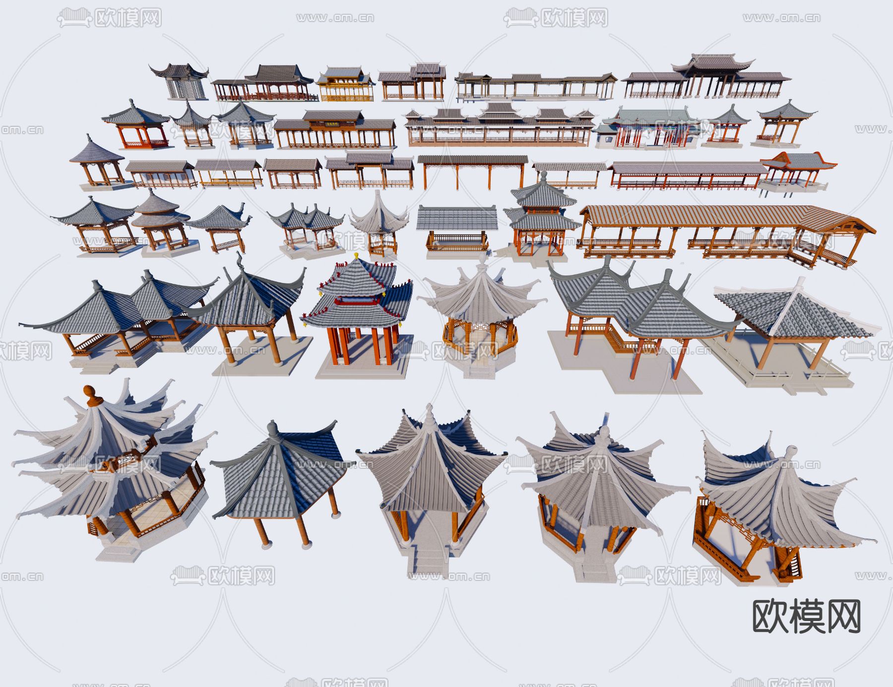 中式亭子 仿古亭 凉亭  八角亭su模型下载（渲染图1）