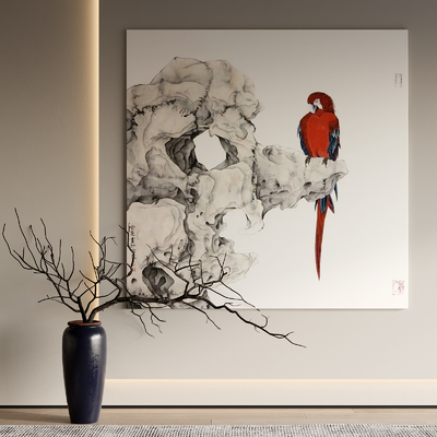 新中式装饰画su模型