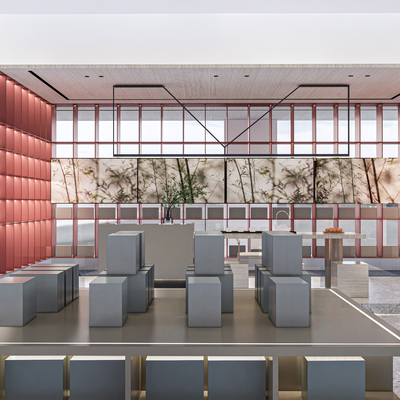  现代茶叶店su模型 