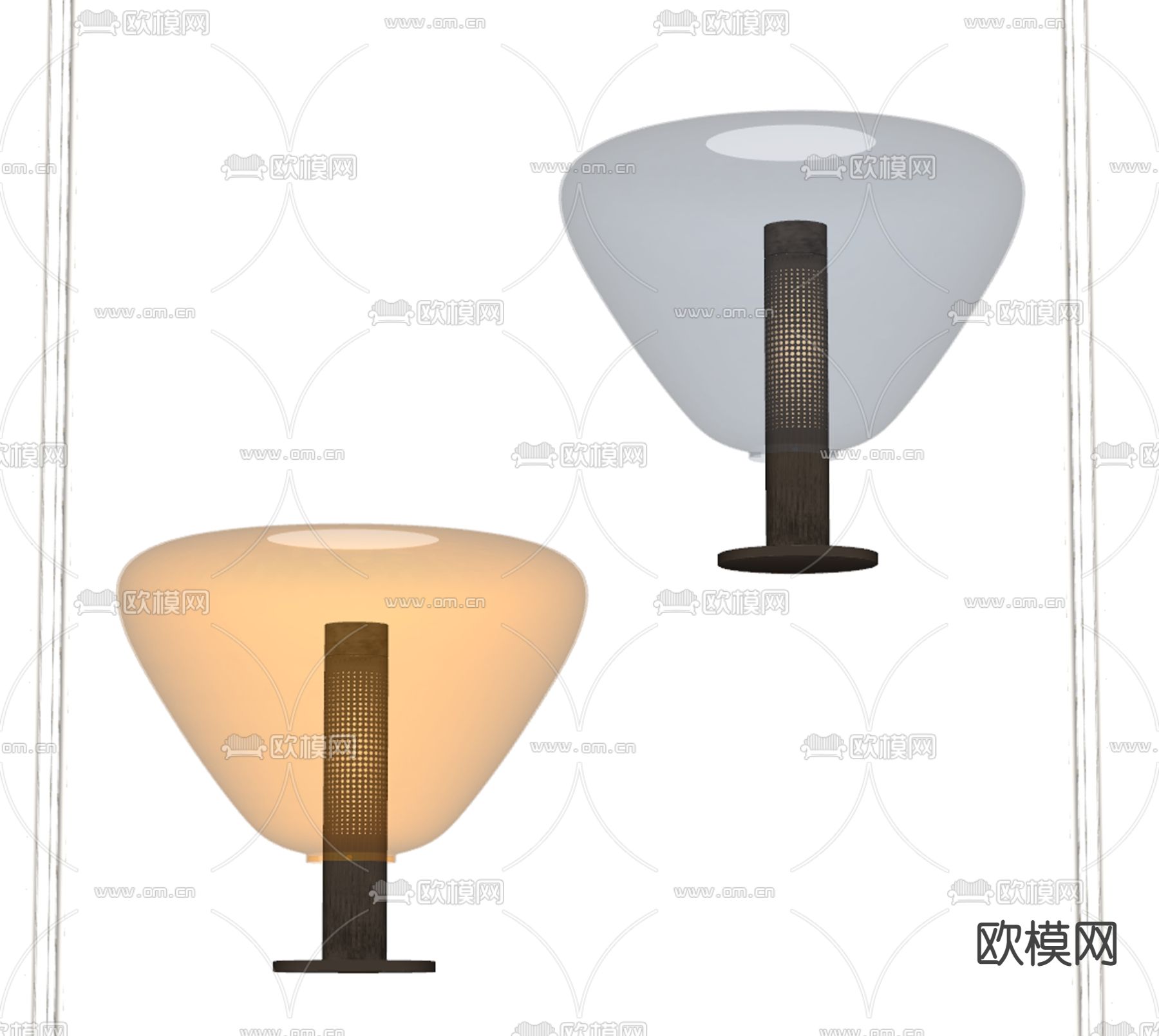 现代玻璃台灯su模型下载（渲染图2）