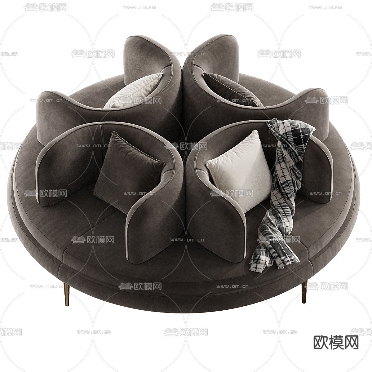 MODELIT圆形公共沙发 办公沙发3d模型