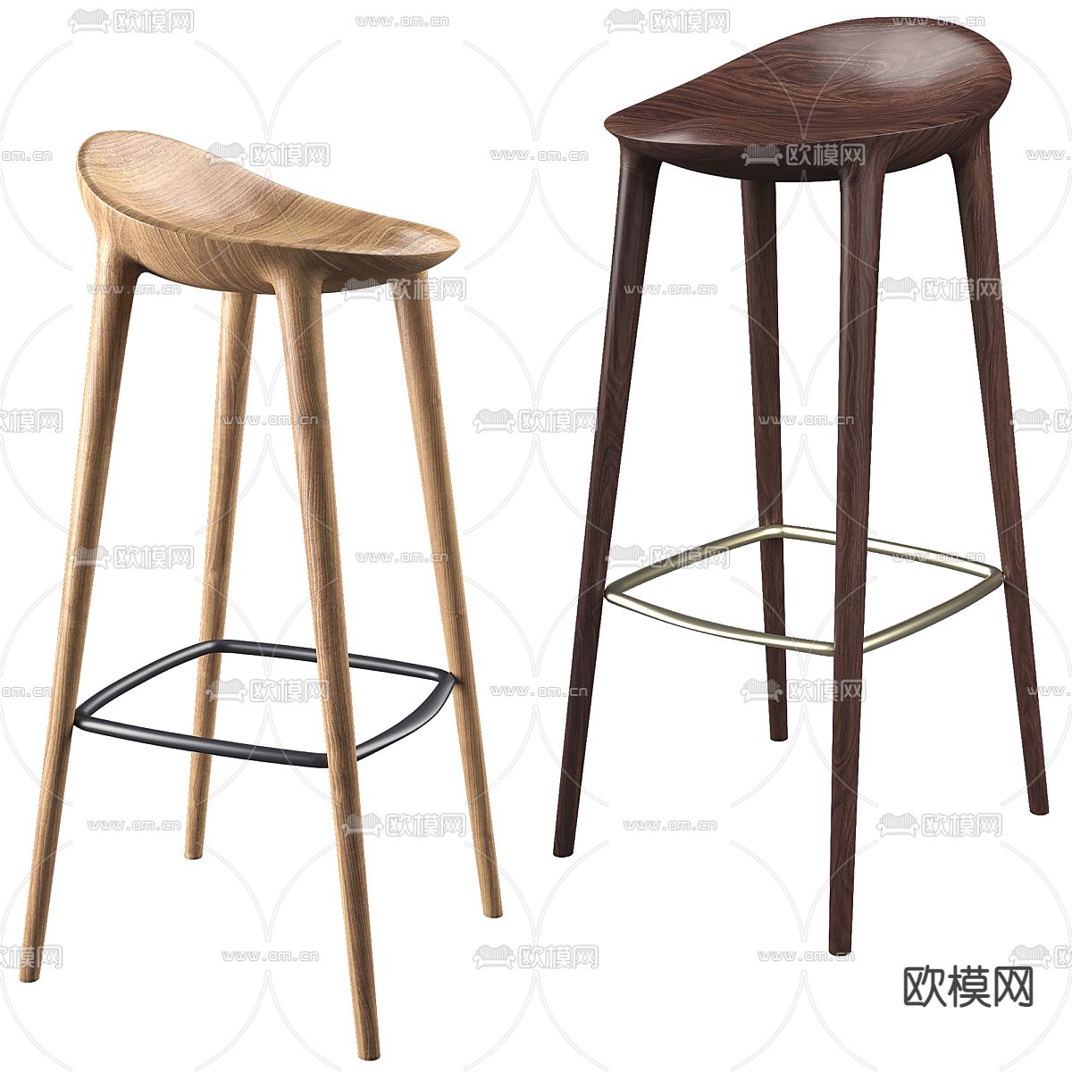 实木吧椅 吧凳3d模型下载
