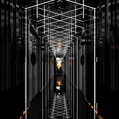  现代KTV过道su模型 