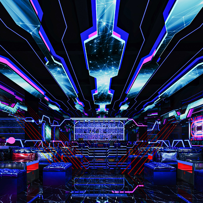  现代KTV包房su模型 