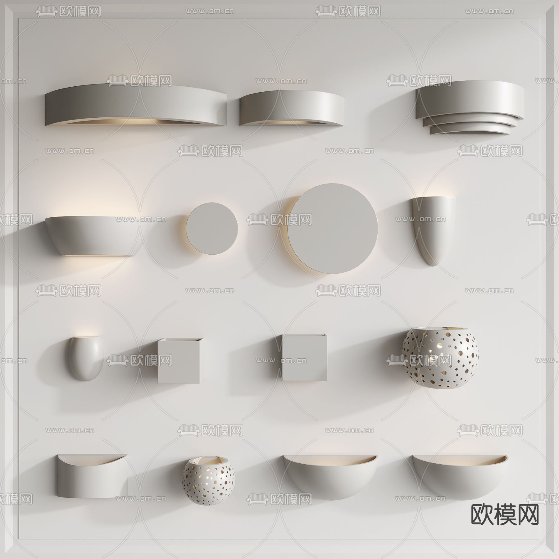 石膏壁灯3d模型下载