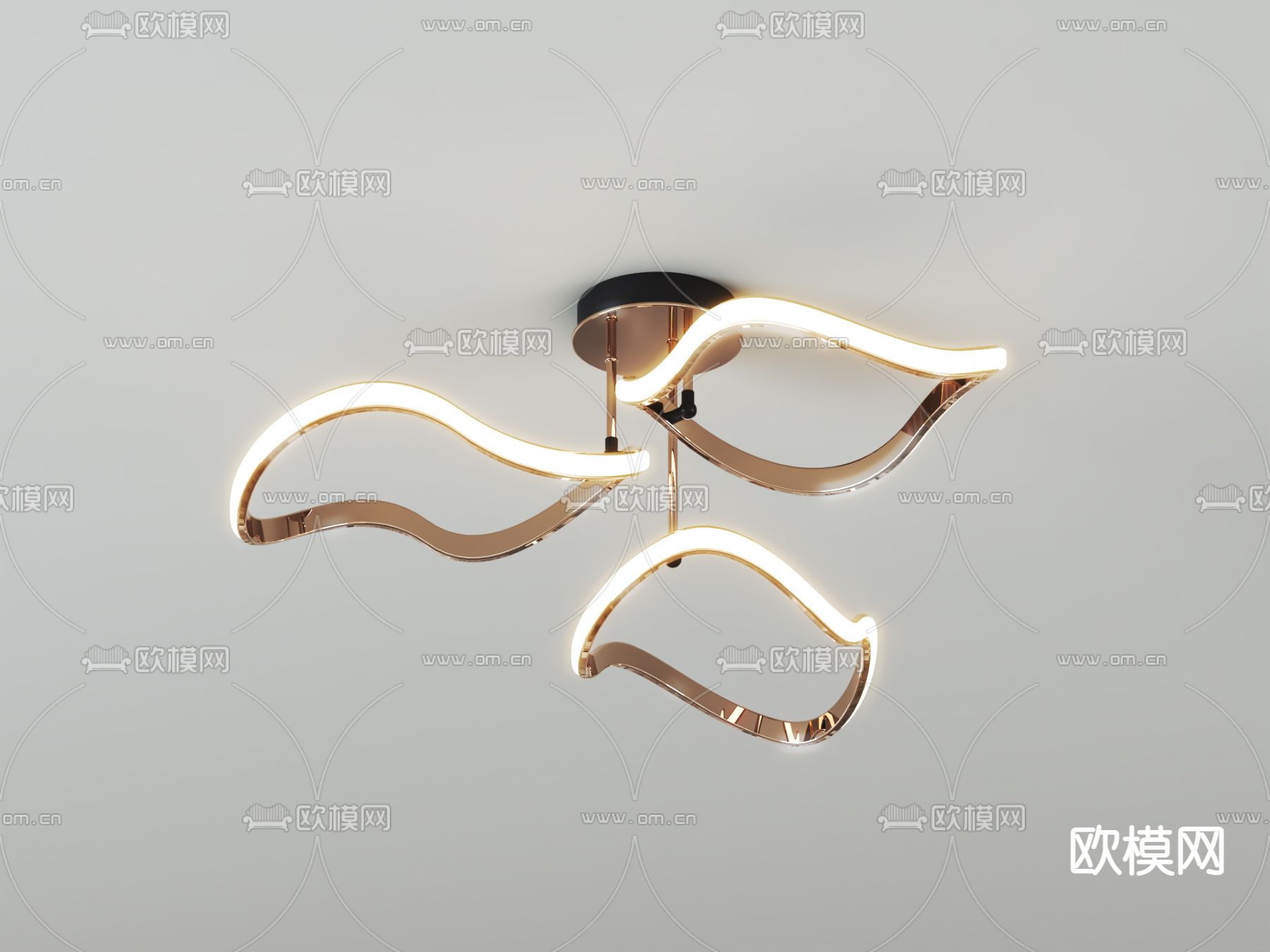 轻奢吸顶灯 大厅灯3d模型下载（渲染图4）