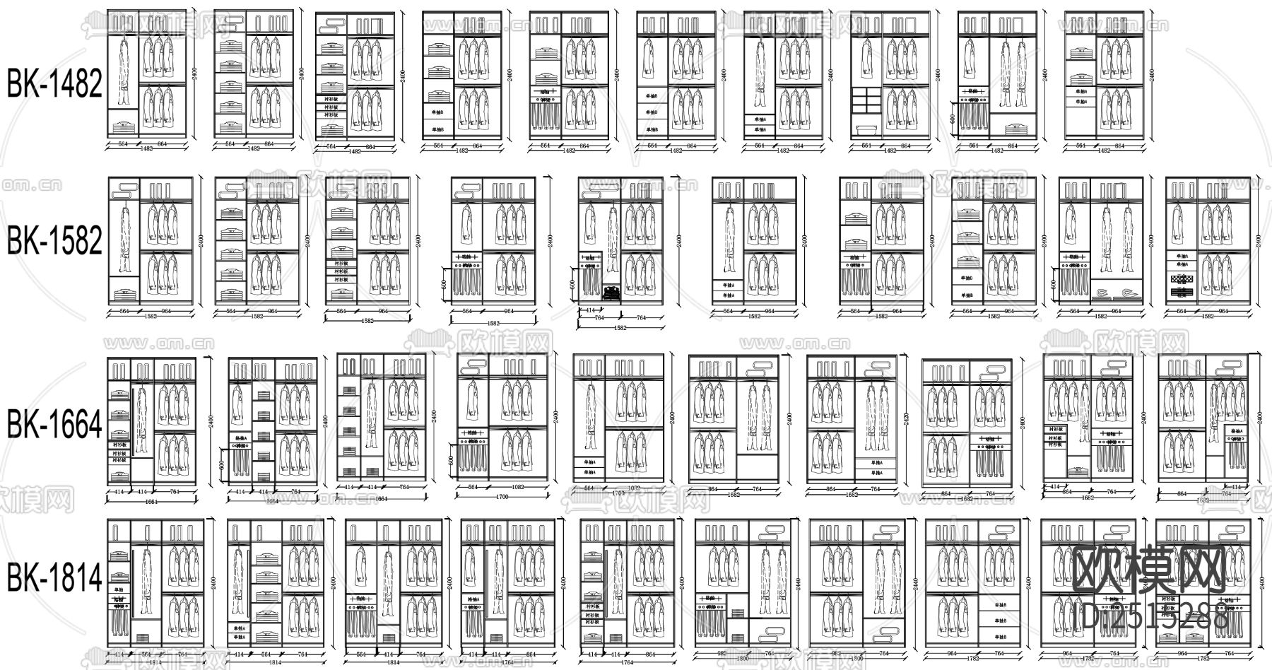 衣柜CAD施工图下载（渲染图3）
