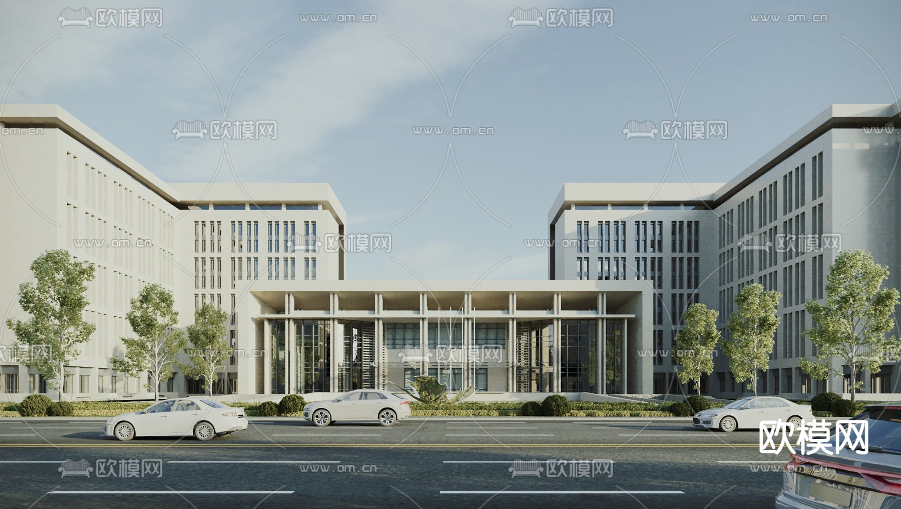 多层办公楼外观3d模型下载