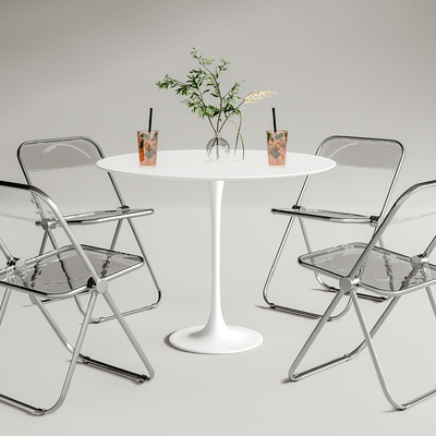 现代亚克力休闲桌椅su模型