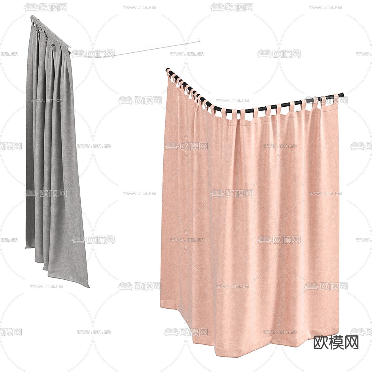 试衣间布帘 拉帘3d模型下载