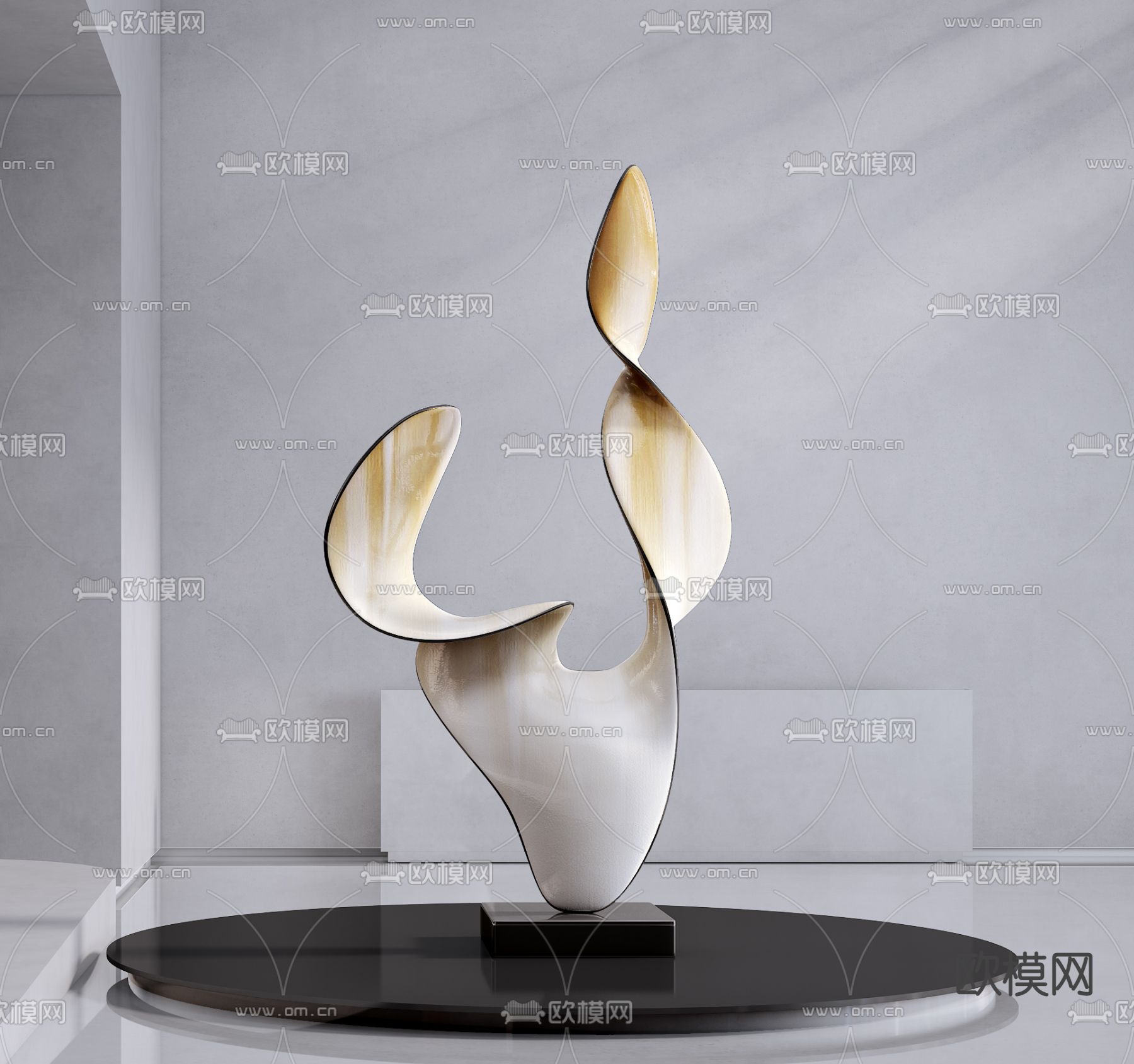 抽象雕塑 异形摆件3d模型下载（渲染图1）