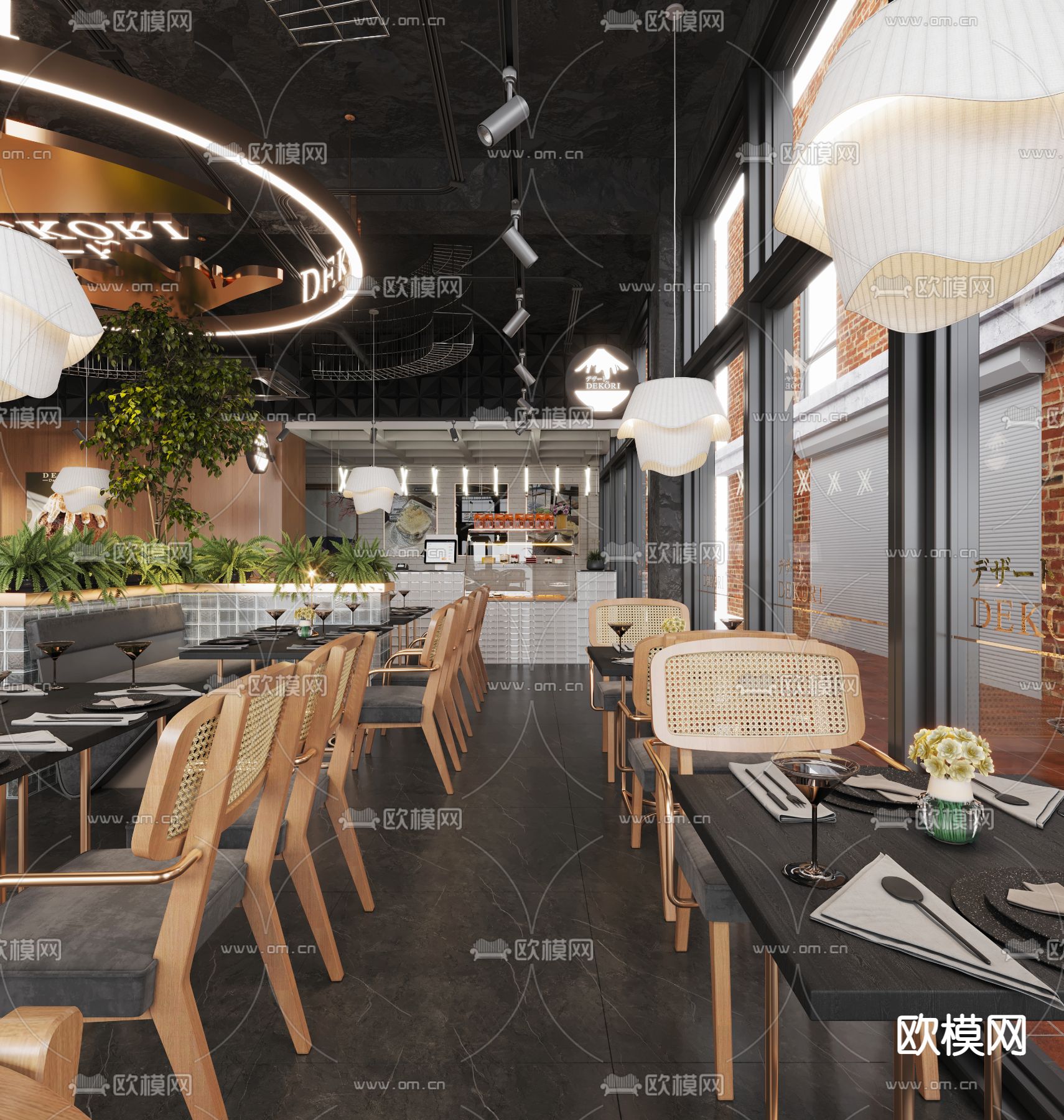 工业风西餐厅3d模型