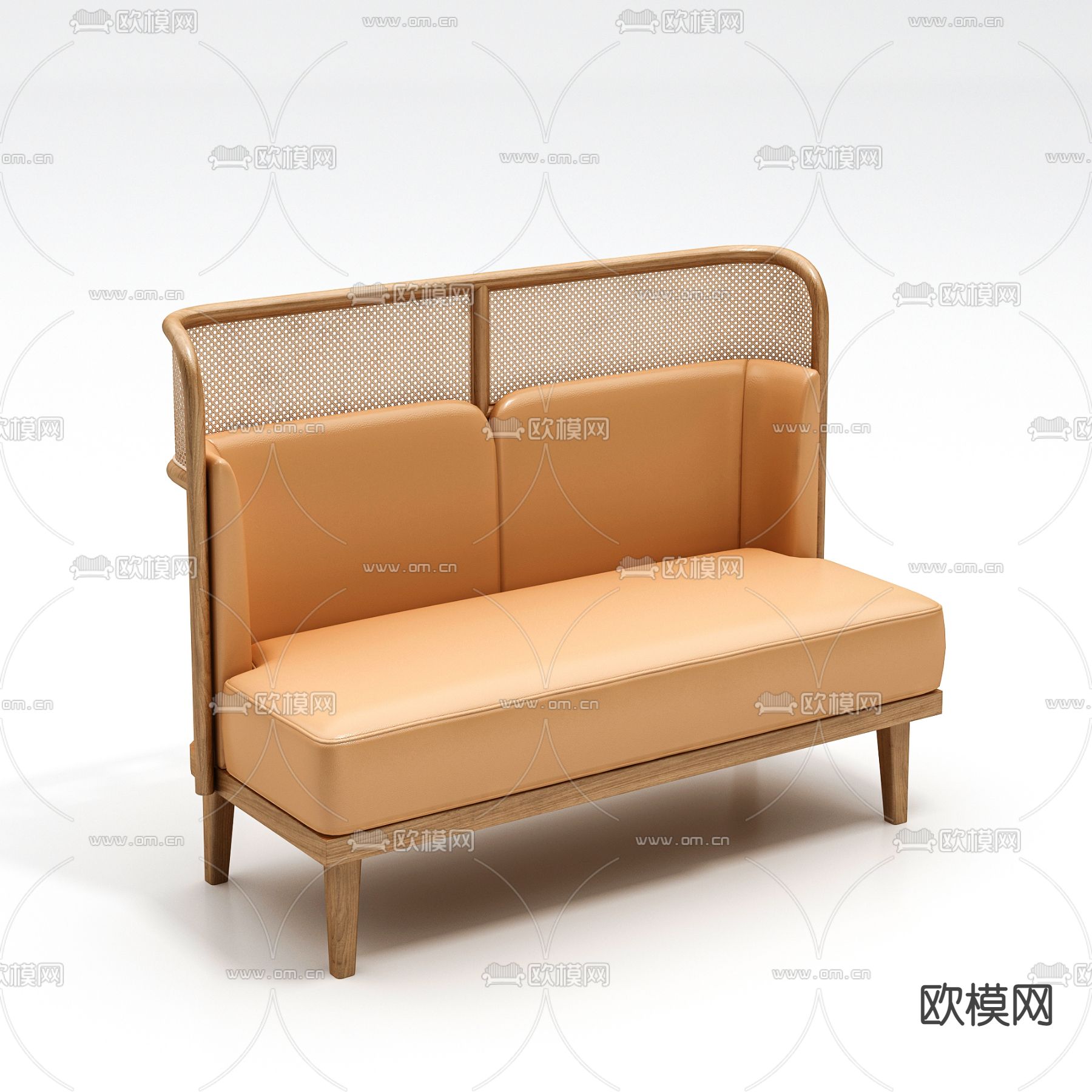 双人卡座沙发3d模型下载