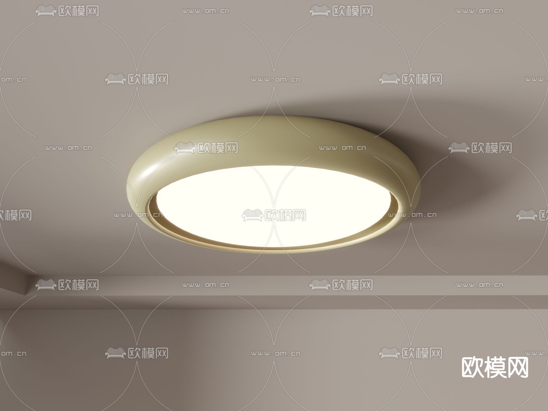 奶油风吸顶灯 卧室灯3d模型下载（渲染图3）