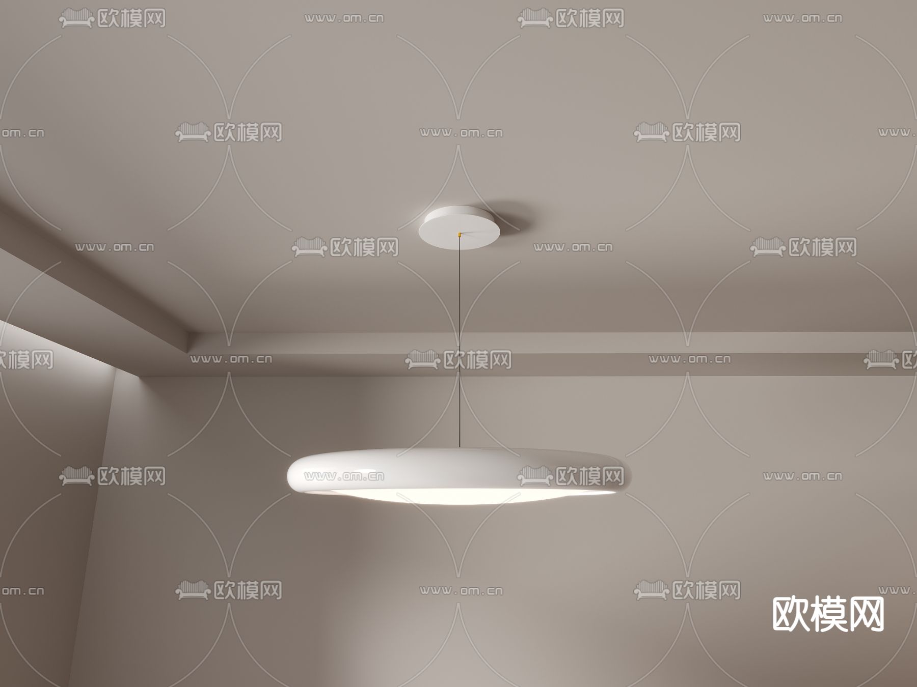 奶油风吸顶灯 卧室灯3d模型下载（渲染图2）