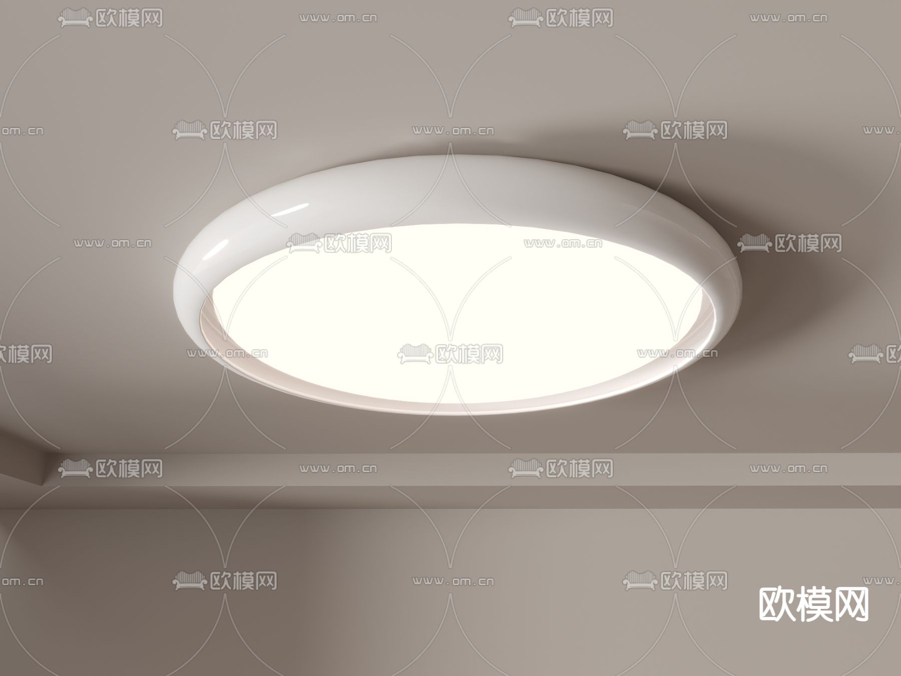 奶油风吸顶灯 卧室灯3d模型下载（渲染图4）