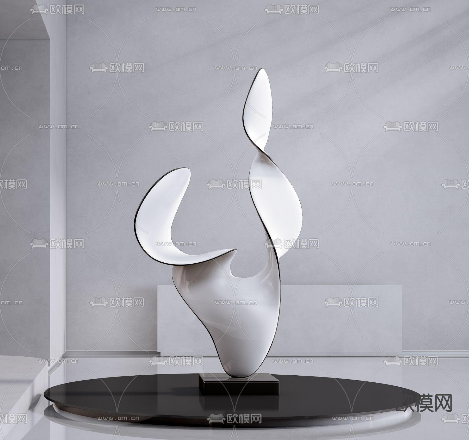 抽象雕塑 异形摆件3d模型下载（渲染图2）