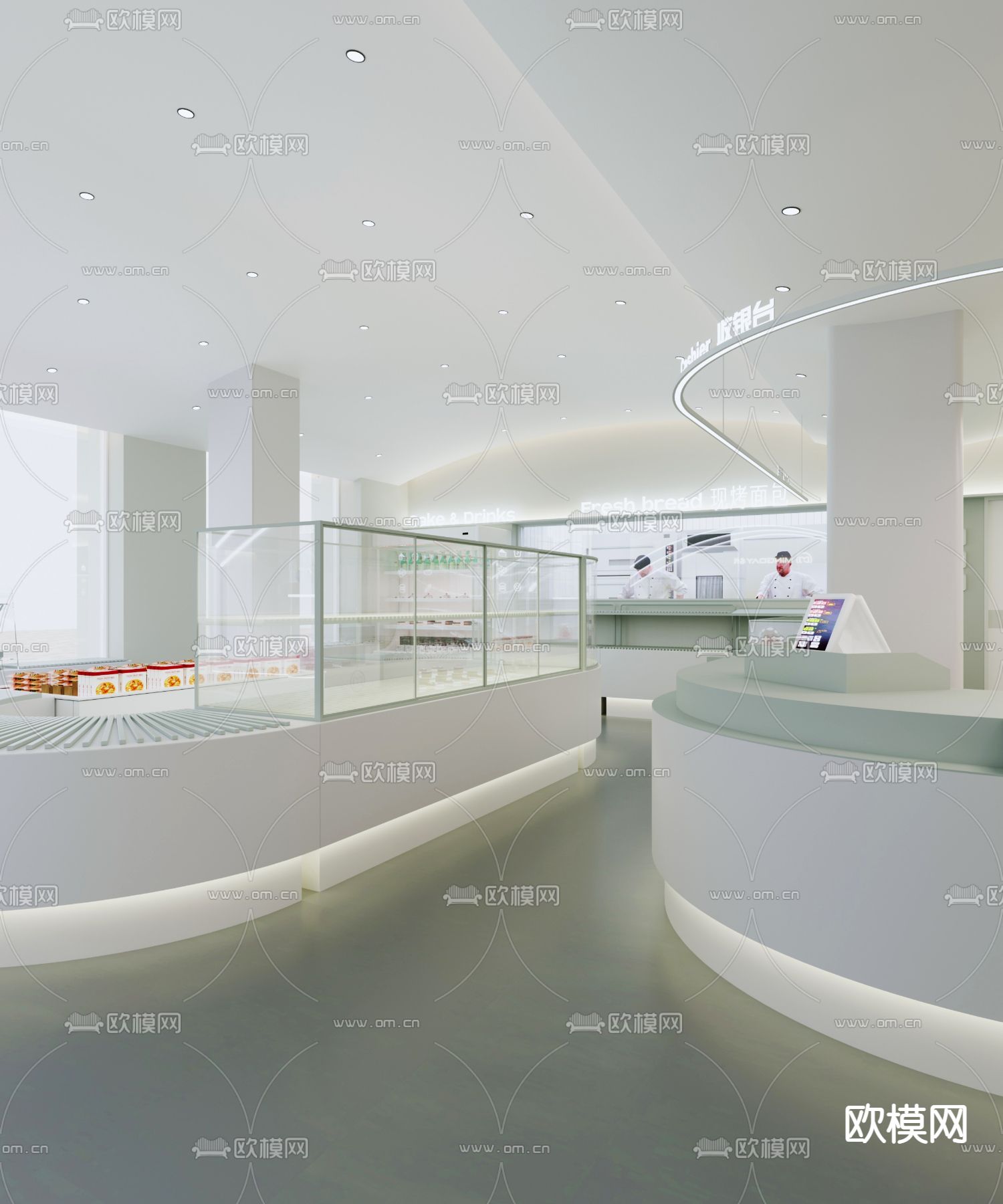 烘焙店 面包店 蛋糕店3d模型下载（渲染图1）