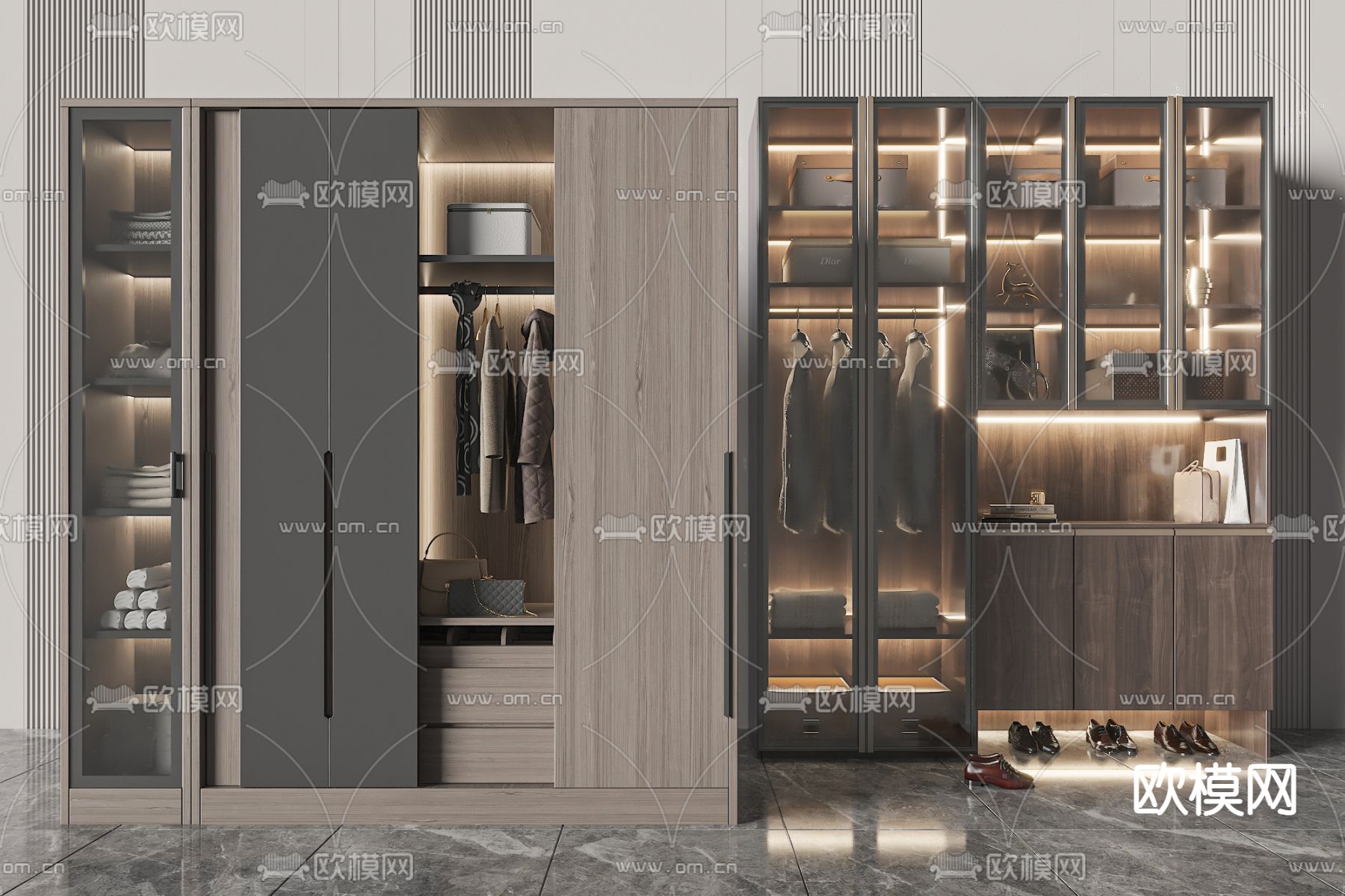 现代衣柜 衣橱3d模型下载