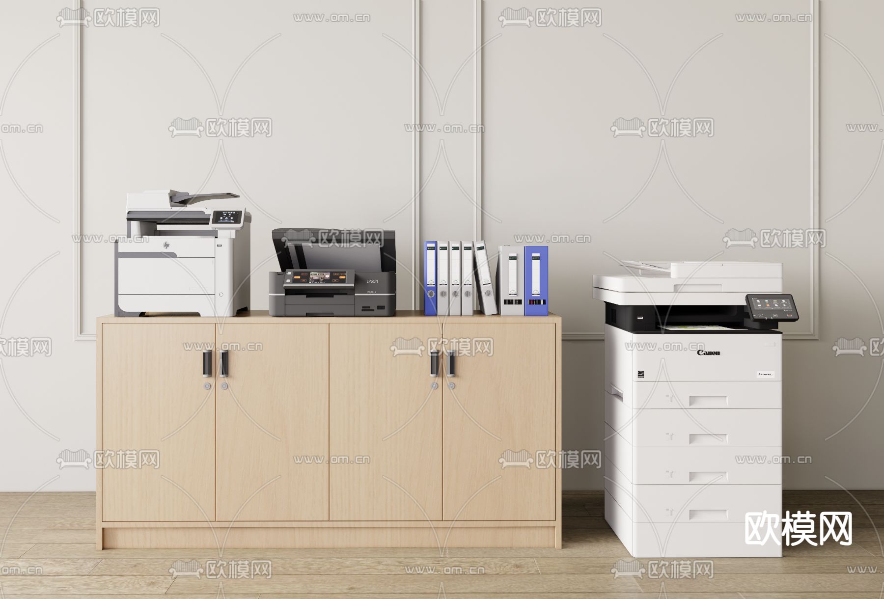 打印机 复印机 文件柜3d模型下载