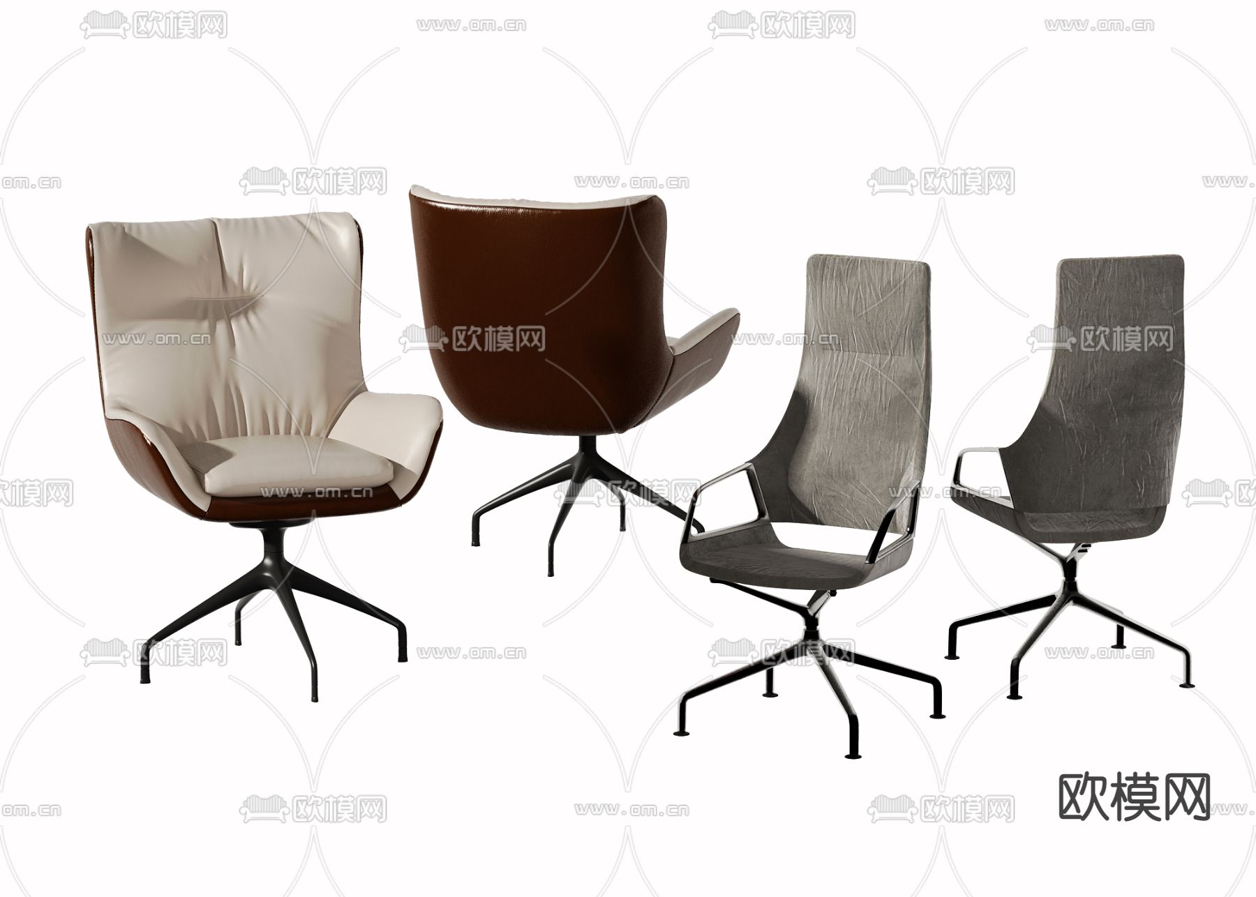 现代办公椅3d模型下载_ID13028287_3dmax免费模型-欧模网