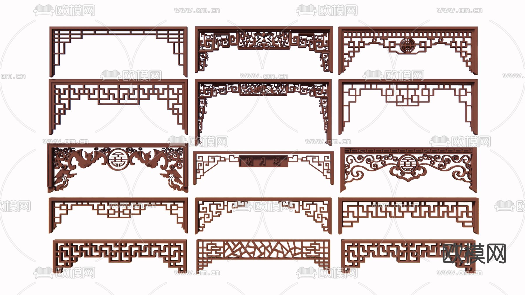 中式花格su模型下载（渲染图1）