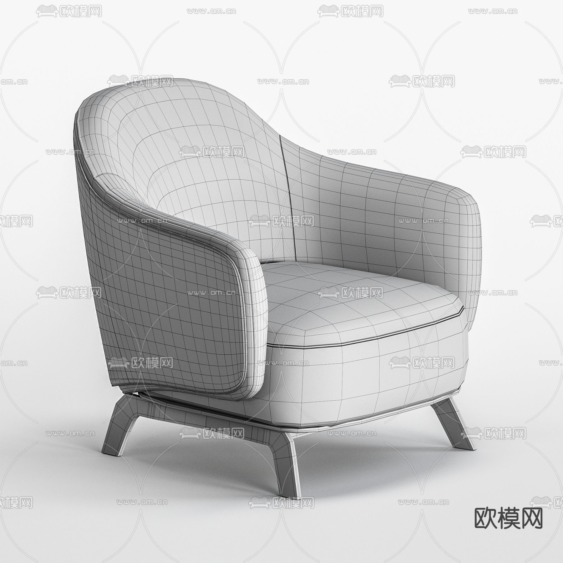 Poliform Kaori单人沙发3d模型下载（渲染图3）