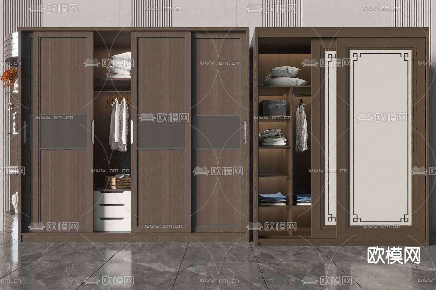 中式衣柜 衣橱3d模型下载