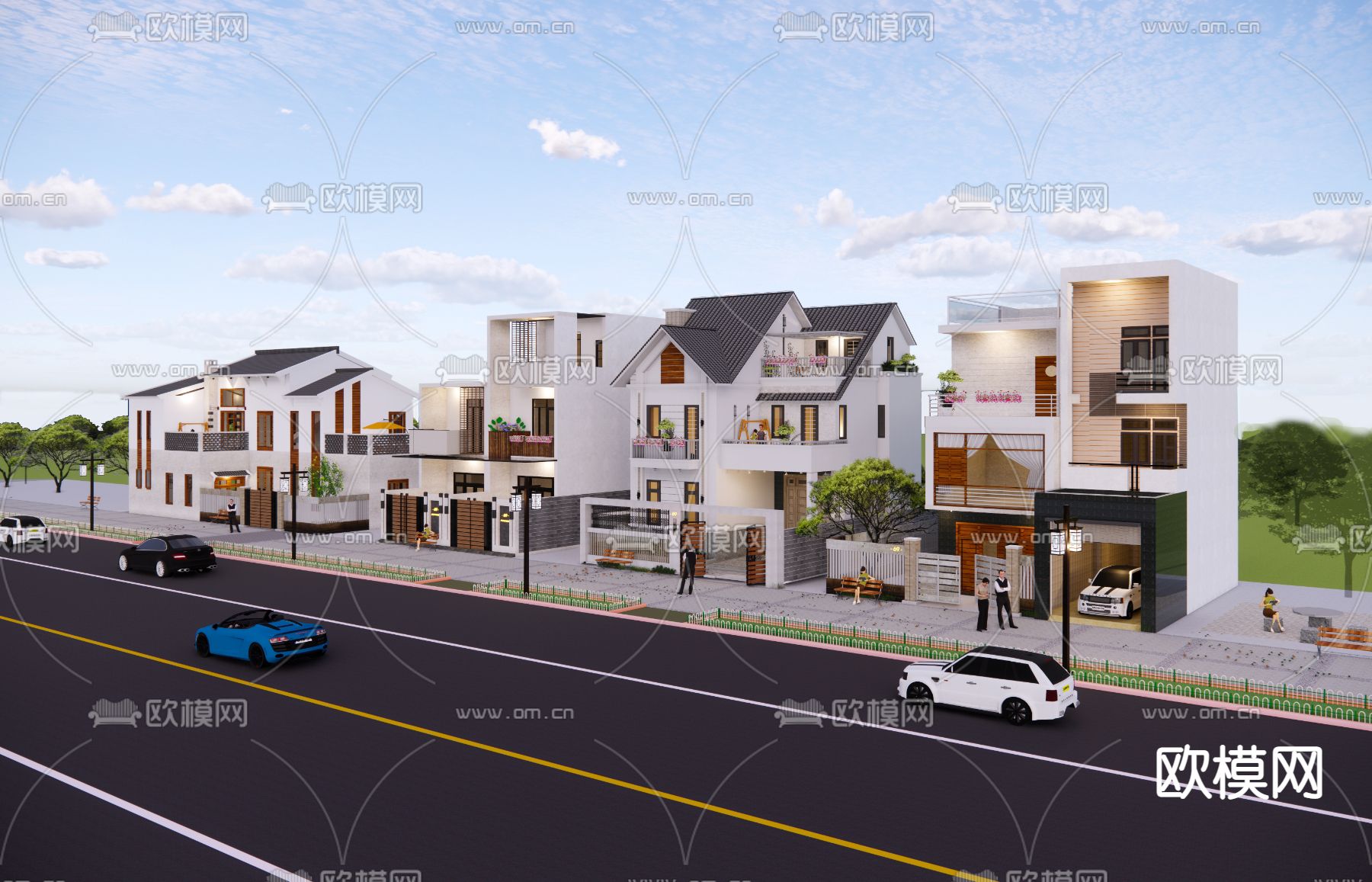 现代别墅建筑外观su模型