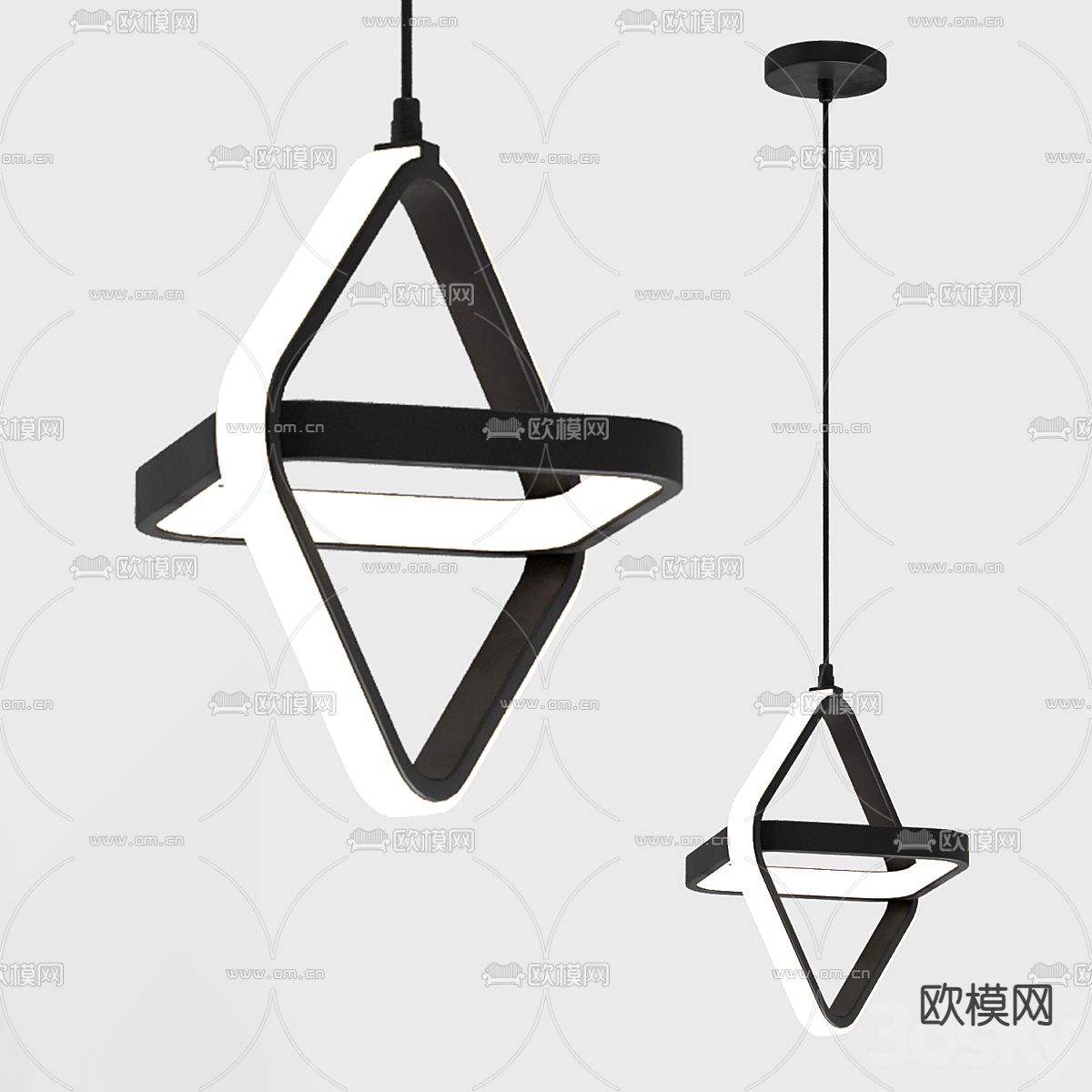 现代金属吊灯su模型