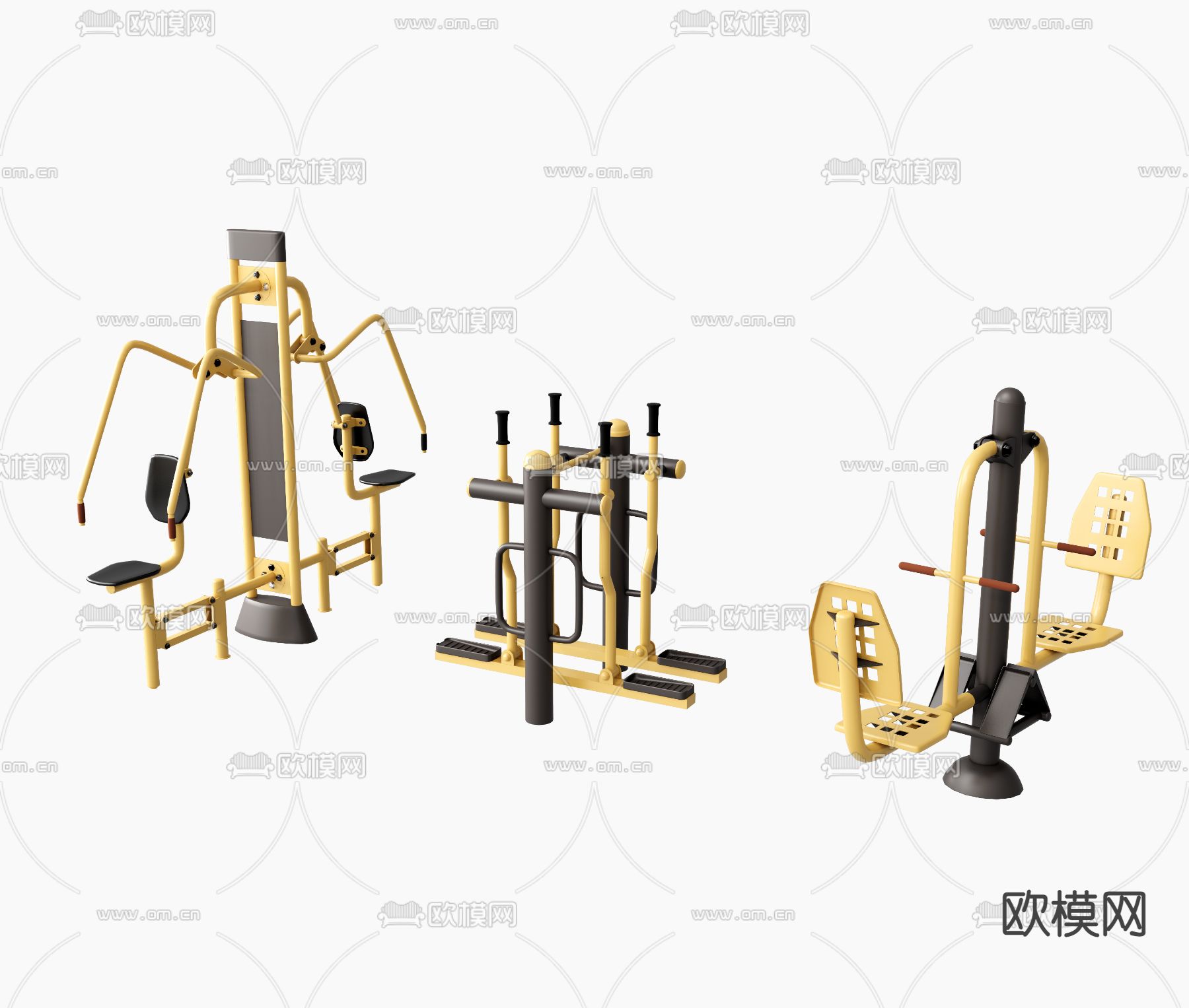 户外健身器材3d模型下载