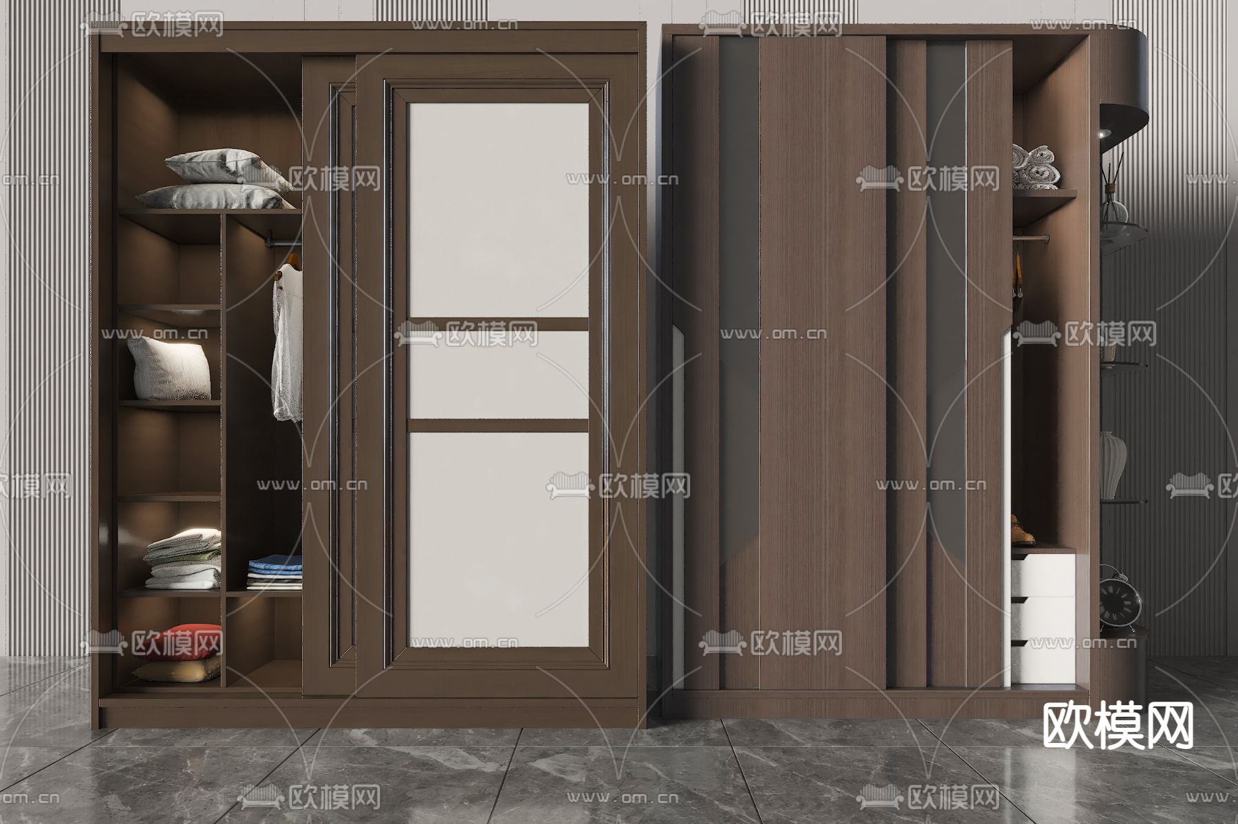 现代衣柜 衣橱3d模型下载