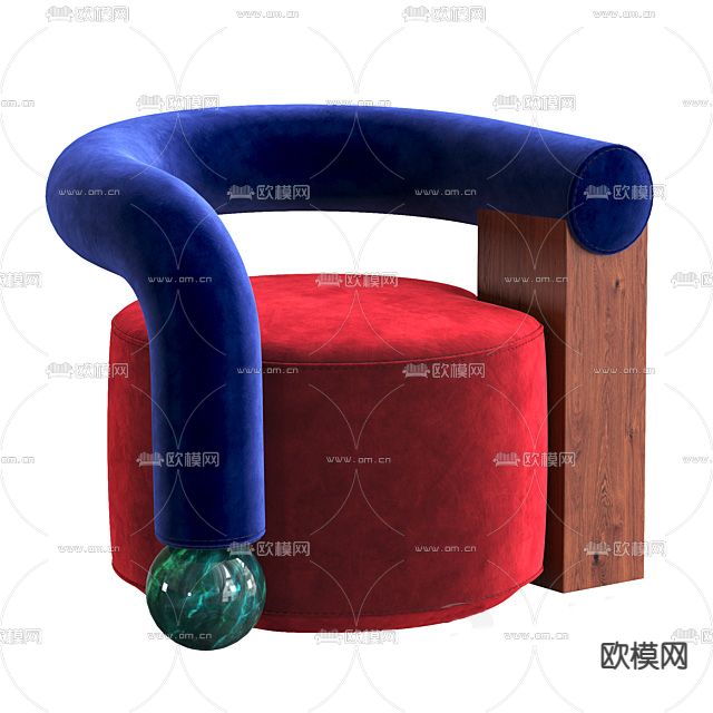 现代轻奢艺术单人沙发免费3d模型下载